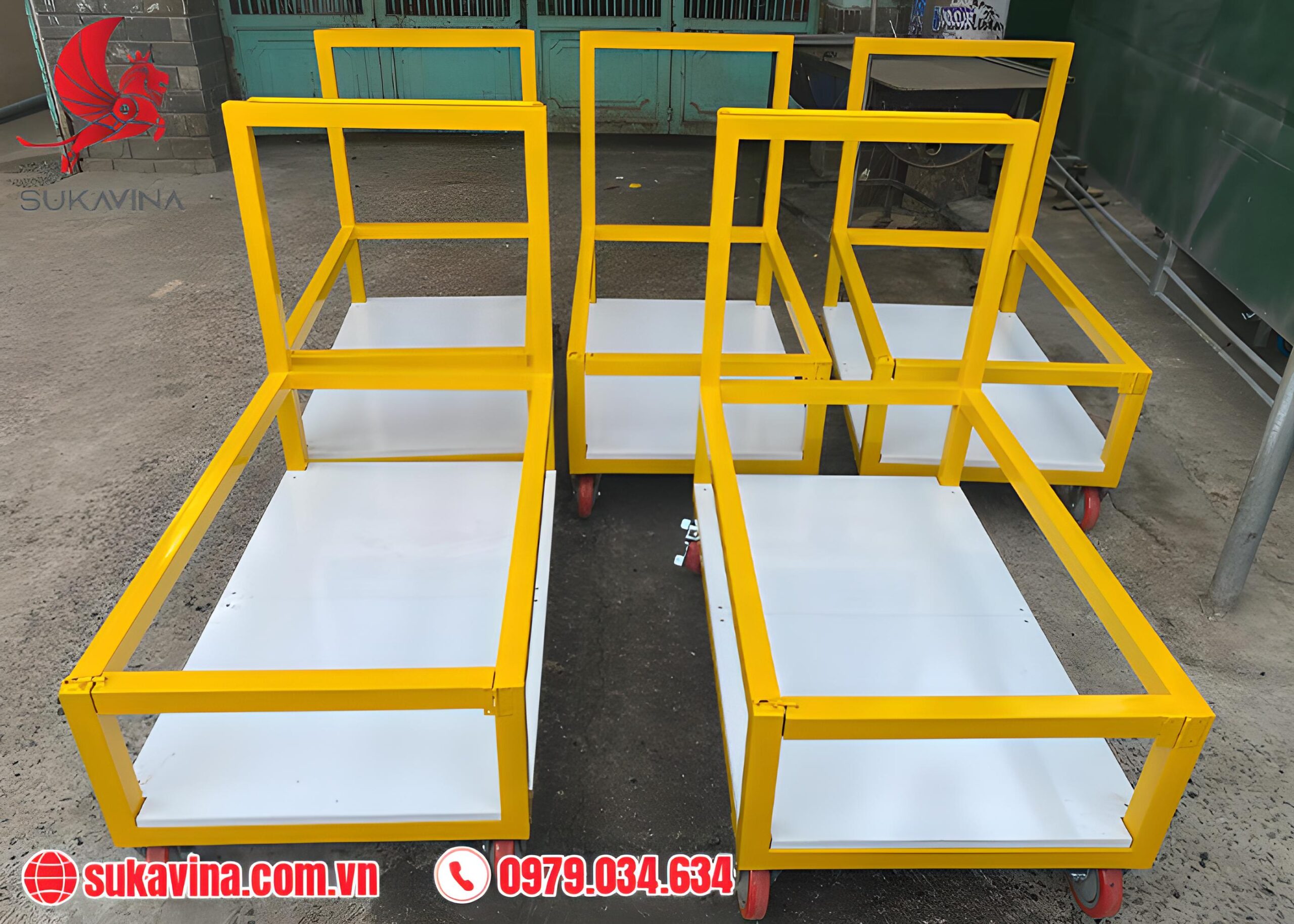 Xe đẩy hàng inox 4 bánh