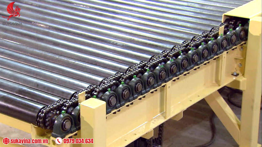 Băng tải con lăn điều khiển bằng xích