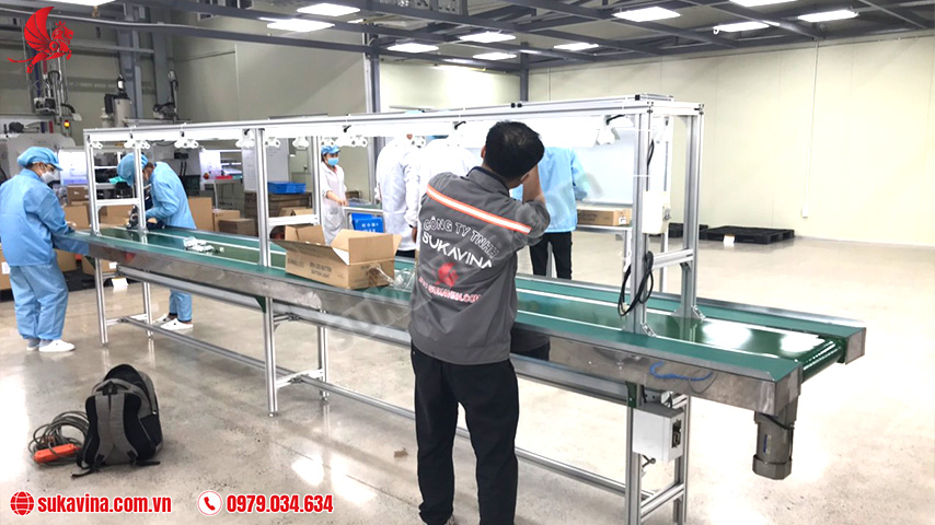 Lắp đặt băng tải tại Sukavina