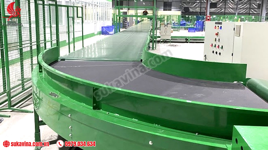 Băng tải cong 45 độ Băng tải cong 45 độ