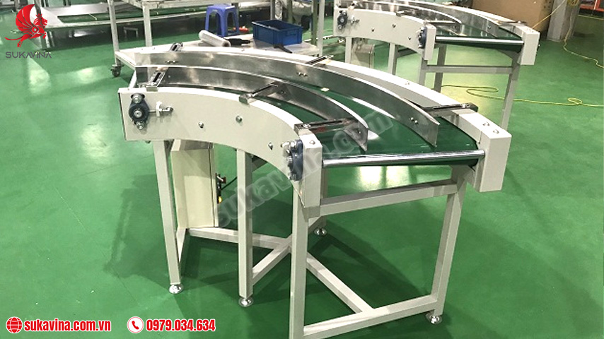 Băng tải cong 60 độ Băng tải cong 60 độ